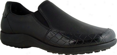 Walking Cradles Andie (women's) - Black Nappa Leather /croc Patent