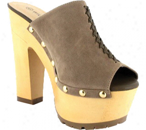 Wild Diva Gena-01 (women's) - Taupe Polyurethane Suede