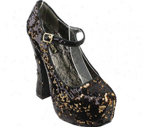 Wild Diva Tootsie-04s (women's) - Black Sequins