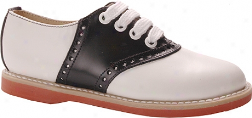 Willits Classic Saddle (girls') - White/black W/coral Sole