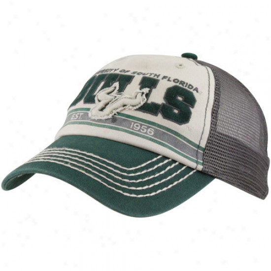 '47 Brand South Florida Bulls Natural-green Ninety-nine Mesh Back Adjustable Trucker Hat