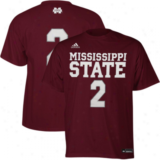 Addias Mississippi State Bulldogs #2 Maroon Basketball Gamester T-shirt