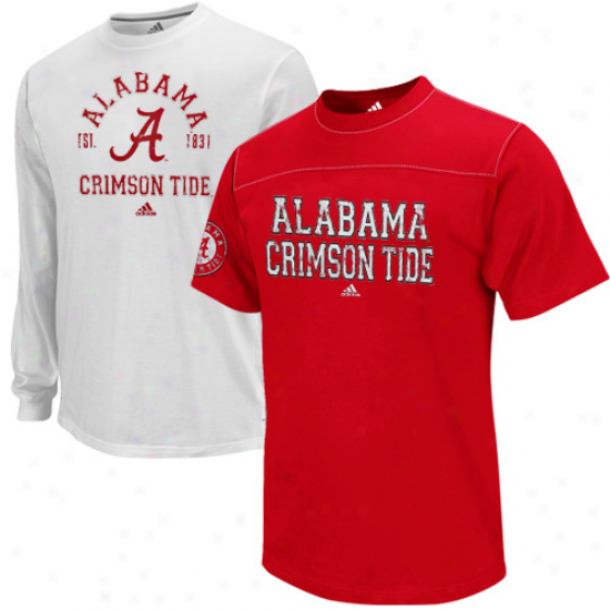 Adidas Alabama Crimson Tide Crimson-white T-shirt Combo Pack