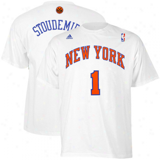 Adidas Amar'e Stoudemire New York Knicks #1 Net Number T-shirt - White