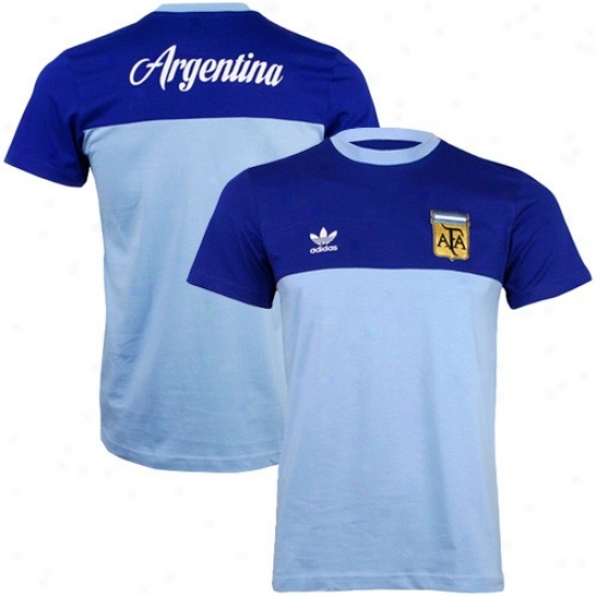 Adidas Argentina Light Blue-navy Blue Premium Soccer T-shirt