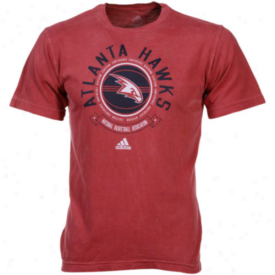 Adidas Atlanta Hawks Red Off The Bench Pigment Dyed T-shirt