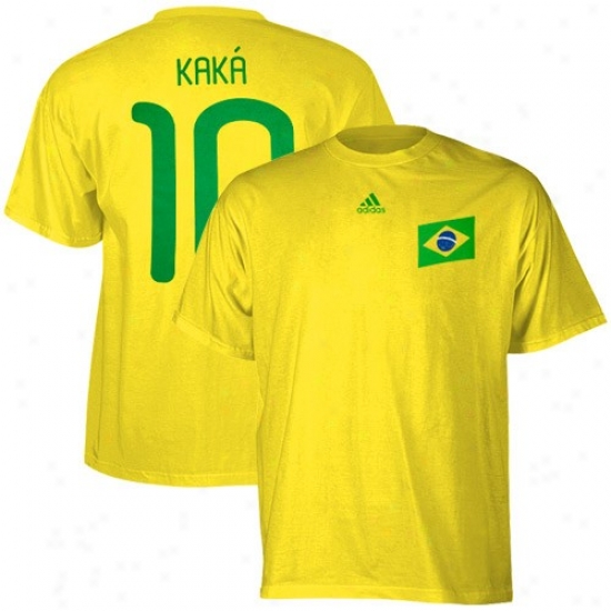 Adidas Brazil #10 Kaka Gold World Cup Player T-shirt