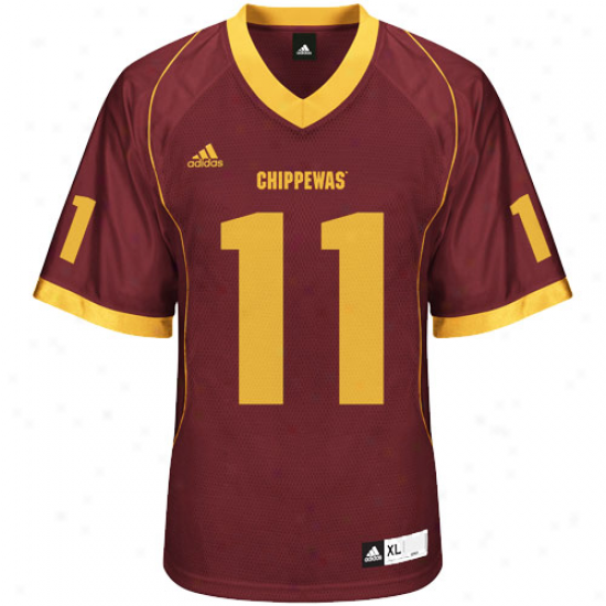 Adidas Central Michigan Chippewas #11 Replica College Jersey - Maroon