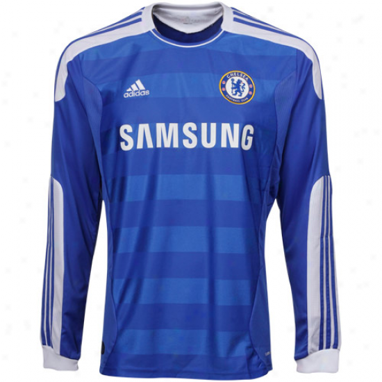 Adidas Chelsea Home Long Sleeve Soccer Jersey 11/12 - Royal Blue