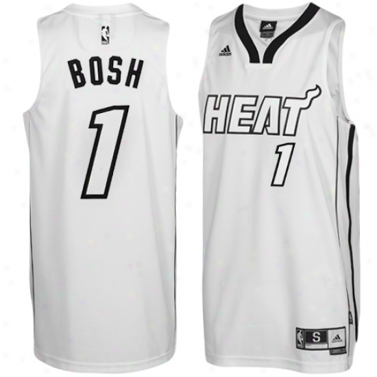 Adidas Chris Bosh Miami Heat Whiteout Revolution 30 Swingmzn Performance Jersey -W hite