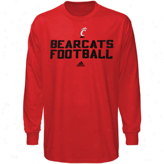 Adidas Cincinnati Bearcats Youth Red Practice Long Sleeve T-shirt