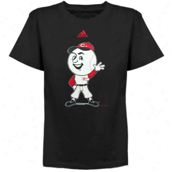 Adidas Cincinnati Reds Preschool Mr. Red Mascot T-shirt - Black