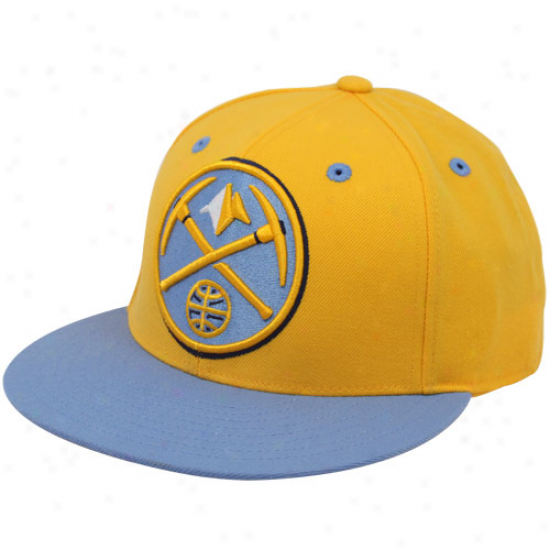 Adidas Denver Nuhgete Gold-light Blue 210 Flat Bill Fitted Hat