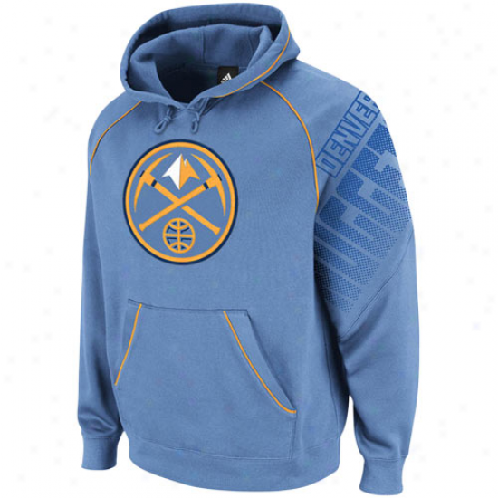 Adidas Denver Nuggets Comminute Blue Hoops Pullover Hoodie Sweatshirt