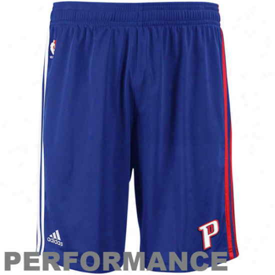 Adidas Detroit Pistons Navy Blue Pre-game Performance Shorts