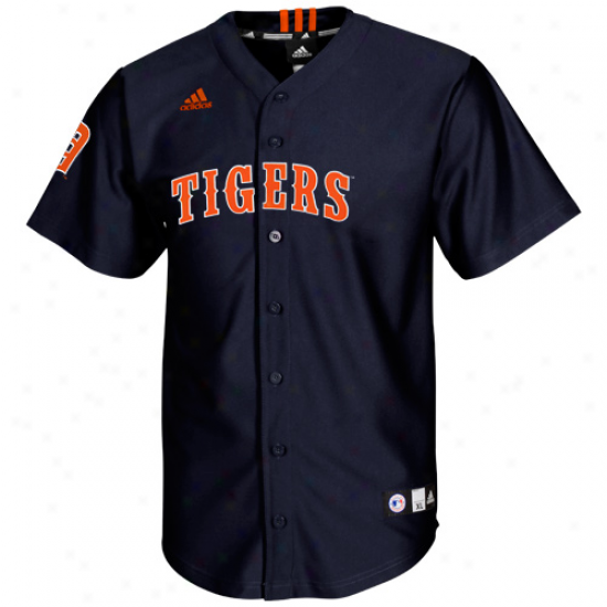 Adidas Detroit Tigers Youth Screen Print Replicw Jersey - Navy Blue