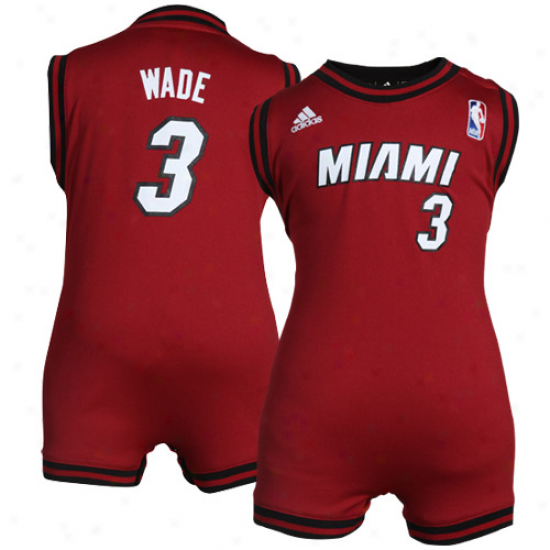 Adidas Dwyane Wade Miami Heat Infant Revolution Replica Jersey Creeper - Deep Red