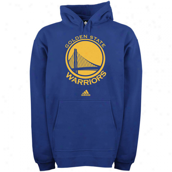 Adidas Golden State Warriors Rogal Blue Primary Logo Pullover Hoody Sweatshirt