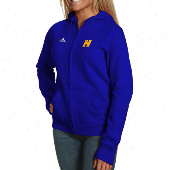 Adidas Hofstra Pride Ladies Royal Blue Primary Logo Full Zip Hoodie Sweatshirt