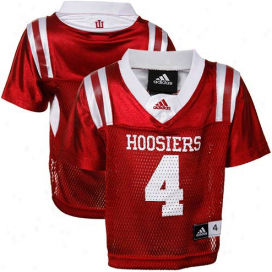 Adidas Indiana Hoosiers #4 Prescnool Replica Football Jersey-crimson