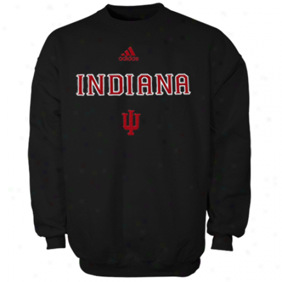 Adidas Indiana Hoosiers Dark Coaches Sideline Pin Dot Performance Pullover Sweatshirt