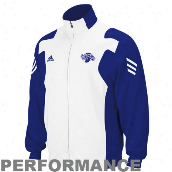 Adidas Indiana State Sycamores Royal Blue-white Scorch Quite Zip Performanve Warm-up Jacket