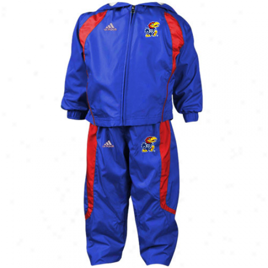 Adidas Kansas Jayhawks Infant Royal Blue Full Zkp Hoodie Jacket & Pants Set