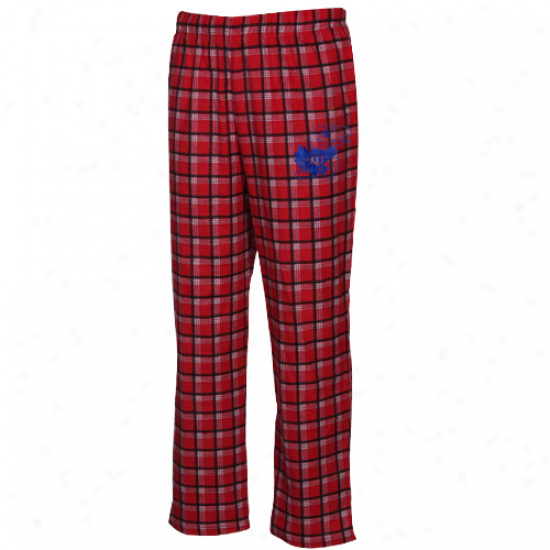 Adidas Kansas Jayhawks Red Tailgate Flannel Pajqma Pants