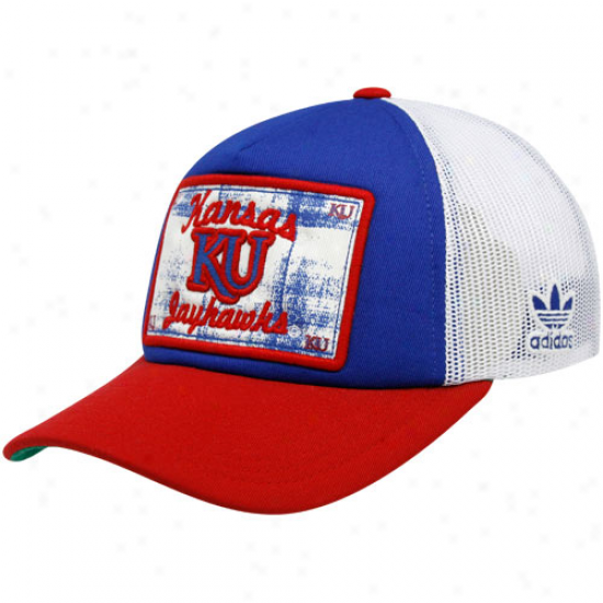 Adidas Kansas Jayhawks Royal Blue-crimson Patchwoork Pride Adjustable Trucker Cardinal's office