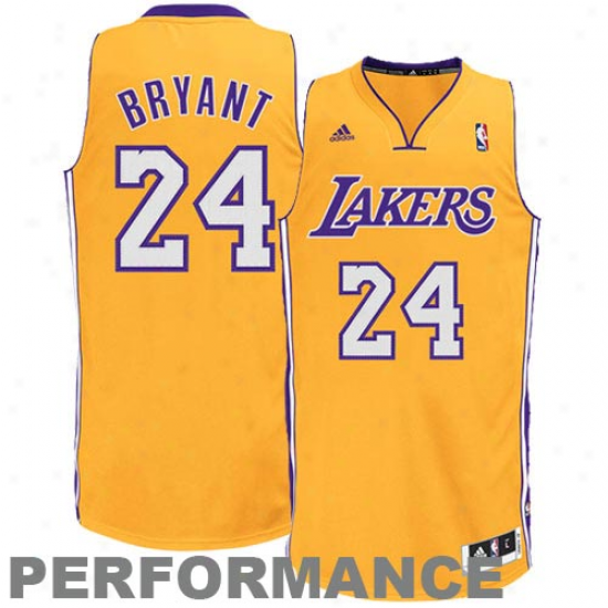 Adidas Kobe Bryant Los Angeles Lakers Revolution 30 Swingman Performance Jersey-gold