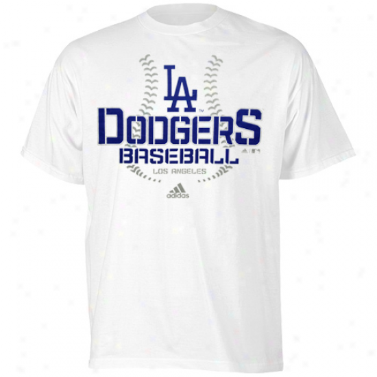 Adidas L.a. Dodgers Youth Swift Sweep T-shirt - White