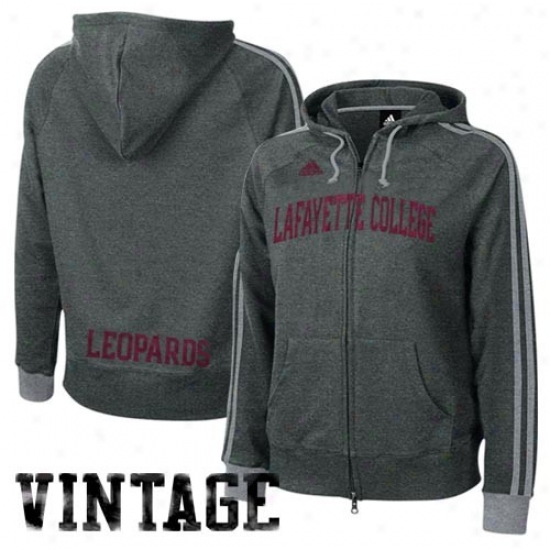 Adidas Lafayeyte College Leopards Ladies Charcoal College oTwn Full Zip Vintage Hoody Sweatshirt