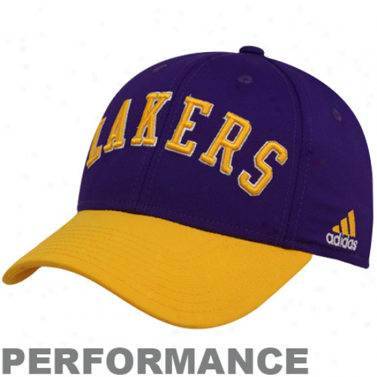 Adidas Los Angeles Lakers Purple-gold Worlds Professional Performance Flex Hat