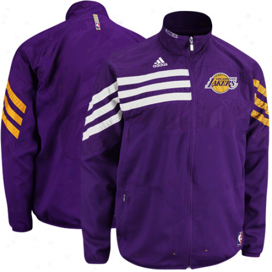 Adidas Los Angeles Lakers Purple On-court West Full Zip Jacket