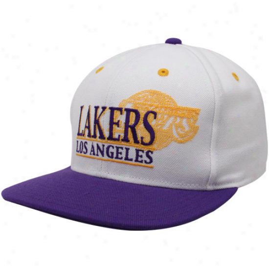 Adidas Los Angeles Lakerrs White-purple Sixth Furnish with men Snapback Adjustable Hat