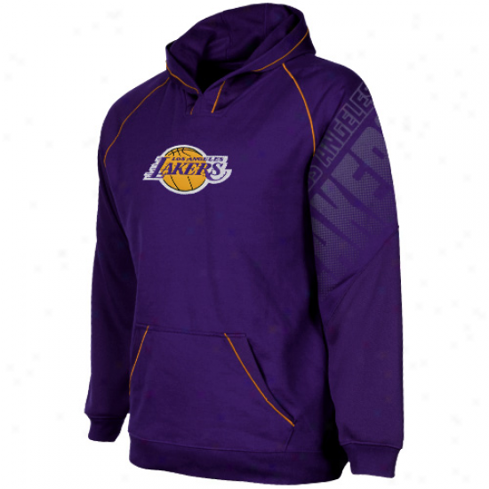 Adidas Los Angelees Lakers Youth Purple Tip Off Pullover Hoodie Sweatshirt