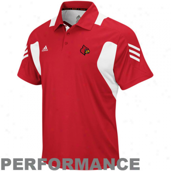 Adidas Louisville Cardinals Red Assistant Coaches Performance Polo