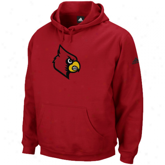 Adidas Louisville Cardinals Red Playbook Pullover Hoodie Sweatshirt