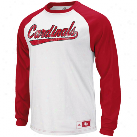 Adidas Louisvilld Cardinals Tailspin Raglan T-shirt - White-red