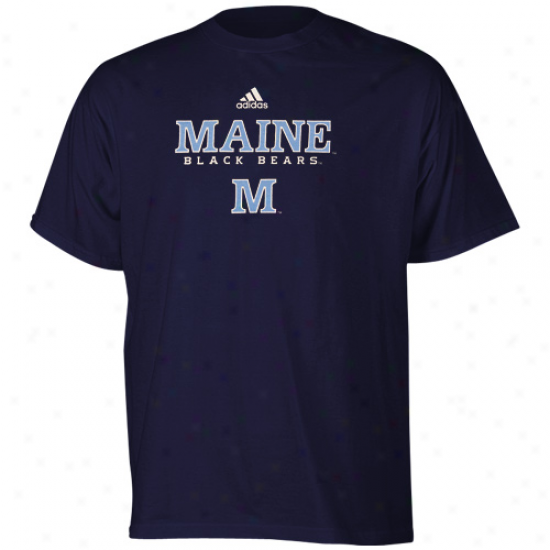 Adidas Maine Black Bears Navy Blue True Basic T-shirt