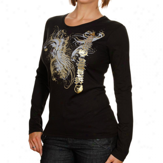 Adidas Memphis Grizzlies Ladies Front Row Diva Premium Long Sleeve T-shirt - Black