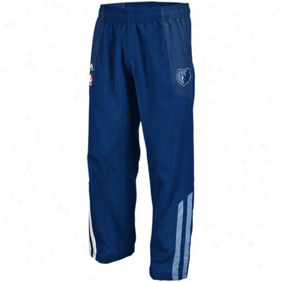 Adidas Memphis Grizzlies Navy Blue On-court Warm-up Pants