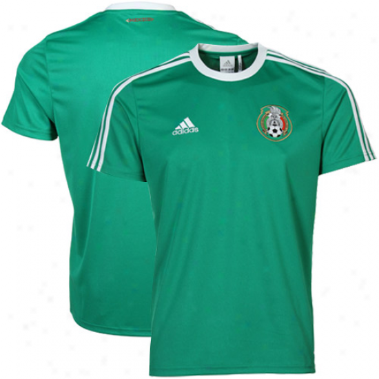 Adidas Mexico  Domicile Replica Soccer T-shirt 11/12 - Unripe