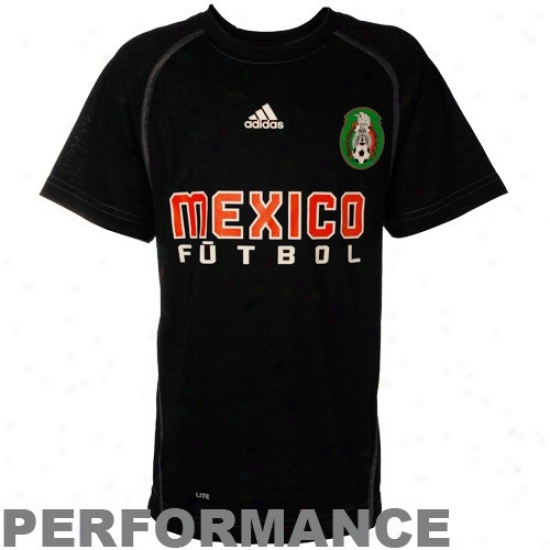 Adidas Mexico Youth Black Team Logo Performance T-shirt