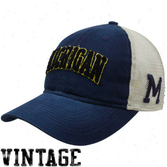 Adidas Michigan Wolverines Navy Blue Vault Adjustable Hat