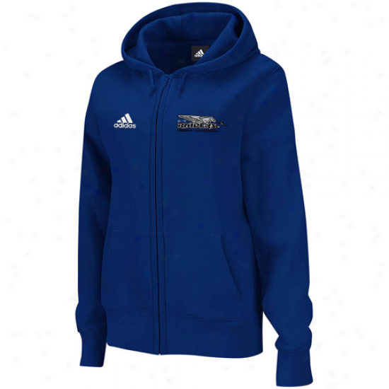 Adidas Middle Tennessee State Blue Raiders Ladies Royal Melancholy Primary Logo Full Zip Hooddie Sweatshirt