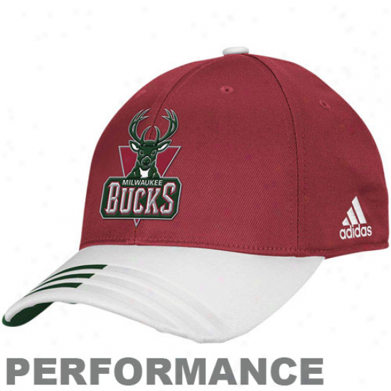 Adidas Milwaukee Bucks Red Official Team Flex Hat