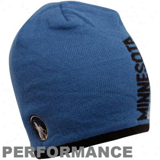 Adidas Minnesota Timberwolves  Men's Authentic Team Block Beanie - Steel Blue