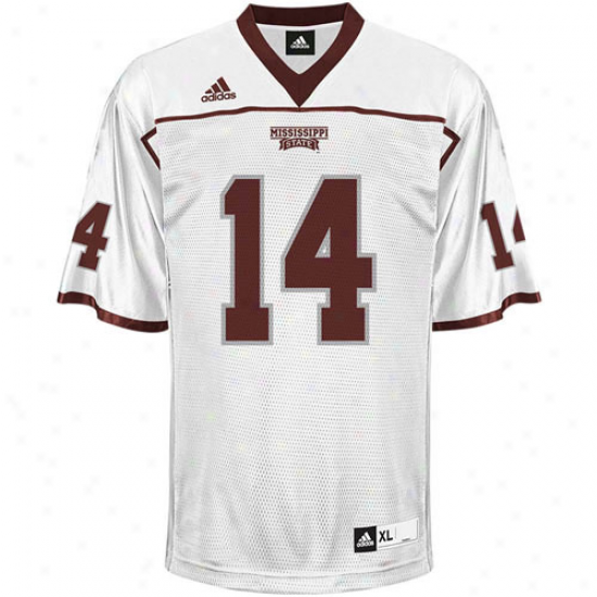 Adidas Mississippi State Bulldogs #14 Youth Replica Footbakl Jersey - White