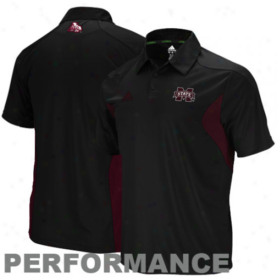 Adidas Mississippi State Bulldogs Black Coaches Sideline Acting Polo